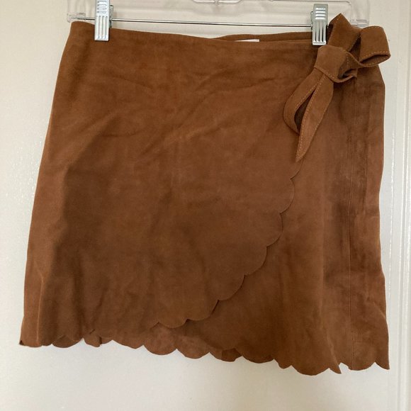 Sezane | Skirts | Sezane Brown Suede Skirt Like New Never Worn | Poshmark